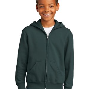 Port & Company® Youth Core Fleece Full-Zip Hooded Sweatshirt